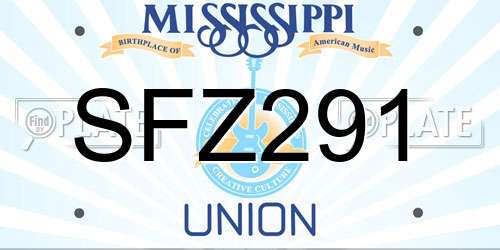 SFZ291 Mississippi License Plate