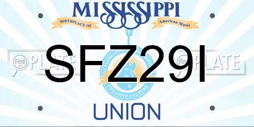 SFZ29I Mississippi License Plate