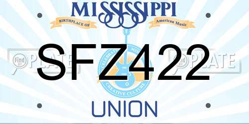 SFZ422 Mississippi License Plate