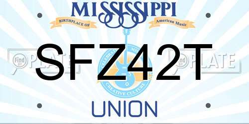 SFZ42T Mississippi License Plate