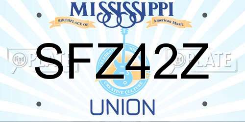 SFZ42Z Mississippi License Plate