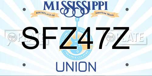 SFZ47Z Mississippi License Plate