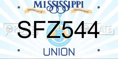 SFZ544 Mississippi License Plate