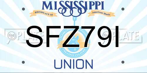 SFZ79I Mississippi License Plate