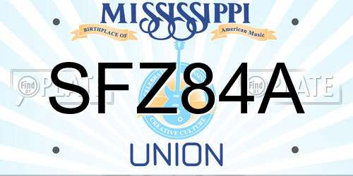 SFZ84A Mississippi License Plate