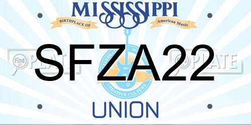 SFZA22 Mississippi License Plate