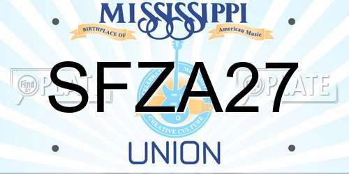 SFZA27 Mississippi License Plate