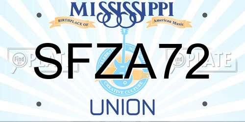 SFZA72 Mississippi License Plate