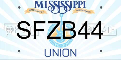 SFZB44 Mississippi License Plate