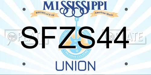 SFZS44 Mississippi License Plate