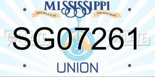 SG07261 Mississippi License Plate