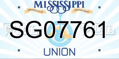 SG07761 Mississippi License Plate
