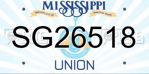 SG26518 Mississippi License Plate