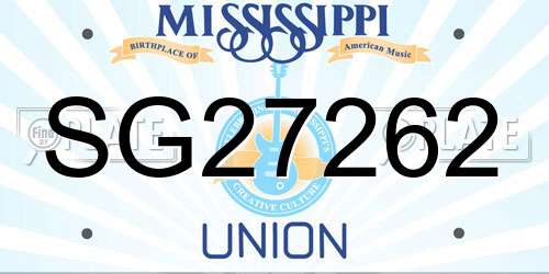SG27262 Mississippi License Plate
