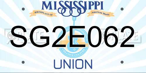 SG2E062 Mississippi License Plate