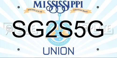 SG2S5G Mississippi License Plate