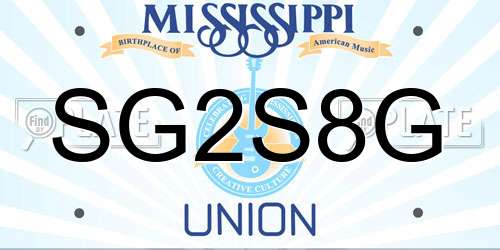 SG2S8G Mississippi License Plate