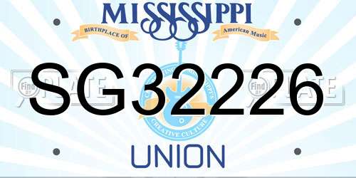 SG32226 Mississippi License Plate