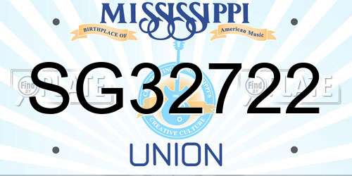 SG32722 Mississippi License Plate