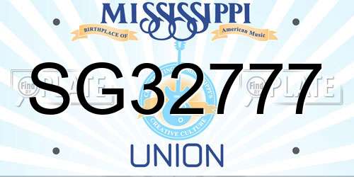 SG32777 Mississippi License Plate