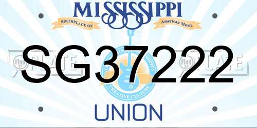 SG37222 Mississippi License Plate