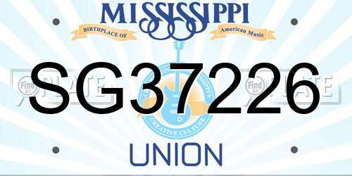SG37226 Mississippi License Plate