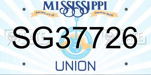 SG37726 Mississippi License Plate