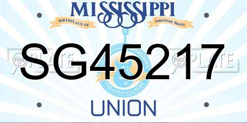 SG45217 Mississippi License Plate