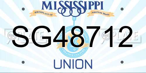 SG48712 Mississippi License Plate