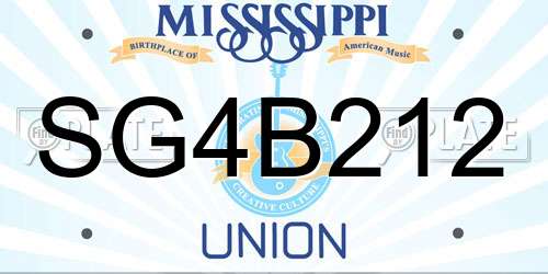 SG4B212 Mississippi License Plate