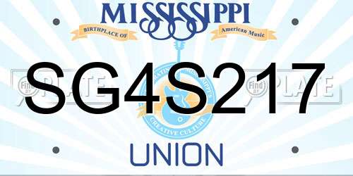 SG4S217 Mississippi License Plate