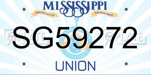 SG59272 Mississippi License Plate