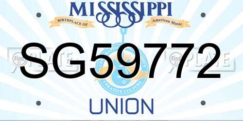 SG59772 Mississippi License Plate