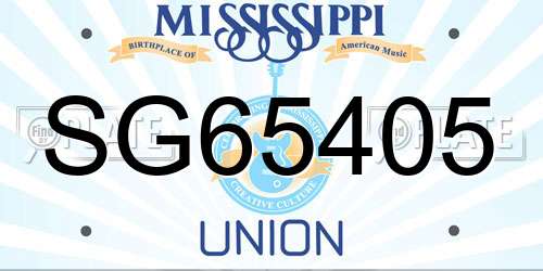 SG65405 Mississippi License Plate