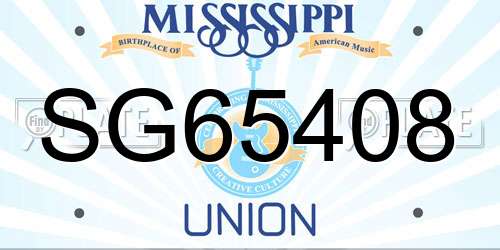 SG65408 Mississippi License Plate