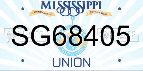 SG68405 Mississippi License Plate