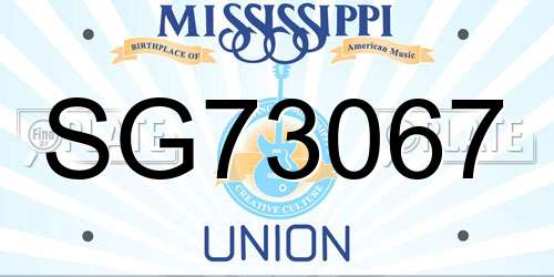 SG73067 Mississippi License Plate