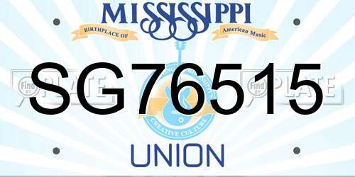 SG76515 Mississippi License Plate