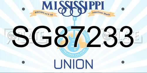SG87233 Mississippi License Plate