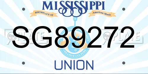 SG89272 Mississippi License Plate