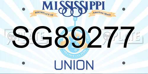 SG89277 Mississippi License Plate