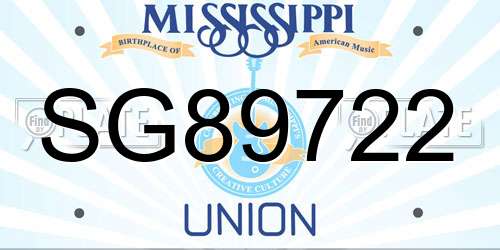 SG89722 Mississippi License Plate