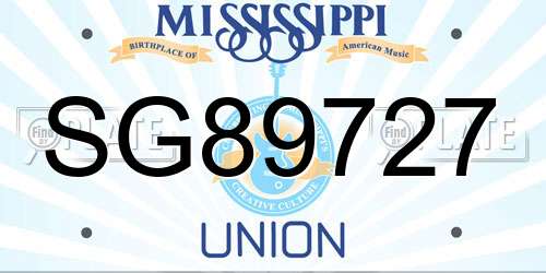 SG89727 Mississippi License Plate