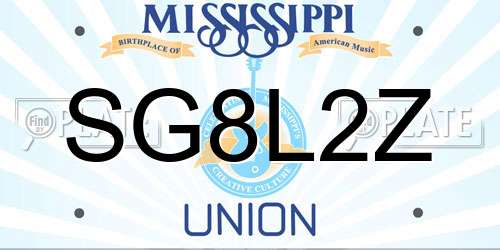 SG8L2Z Mississippi License Plate