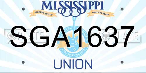 SGA1637 Mississippi License Plate