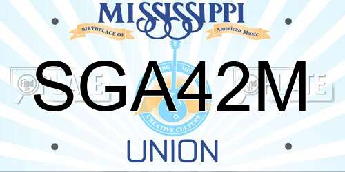 SGA42M Mississippi License Plate