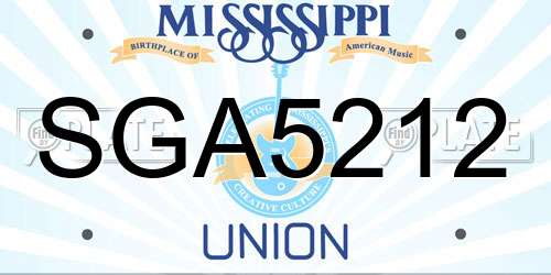 SGA5212 Mississippi License Plate