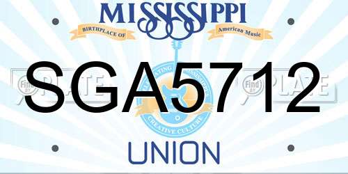 SGA5712 Mississippi License Plate
