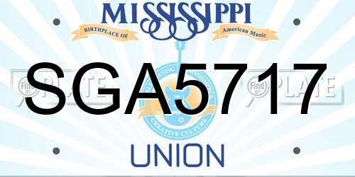 SGA5717 Mississippi License Plate