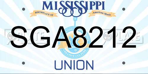 SGA8212 Mississippi License Plate